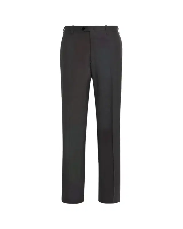 Men's Super 150's Wool Flat-Front Trousers