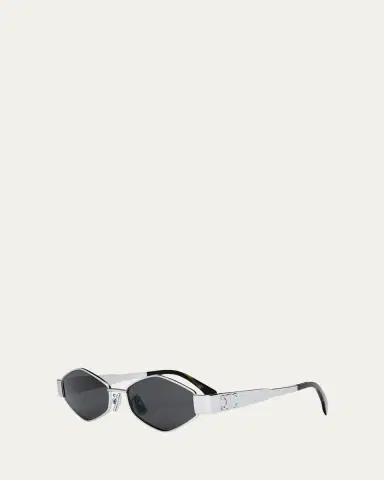 CELINE Triomphe Round Metal & Acetate Sunglasses | Thumbnail 2