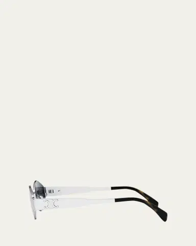 CELINE Triomphe Round Metal & Acetate Sunglasses | Thumbnail 3