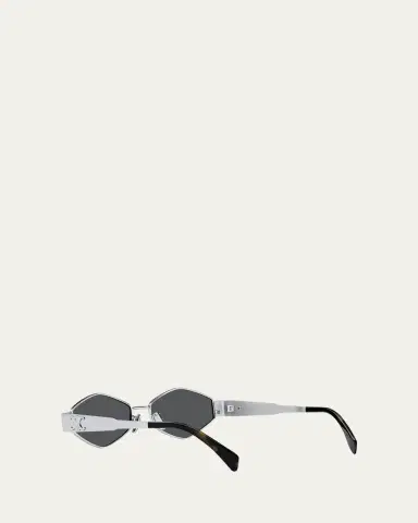 CELINE Triomphe Round Metal & Acetate Sunglasses | Thumbnail 4