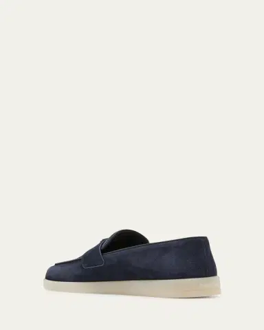 Prada Men's Saint Tropez Triangle Logo Suede Loafers | Thumbnail 6