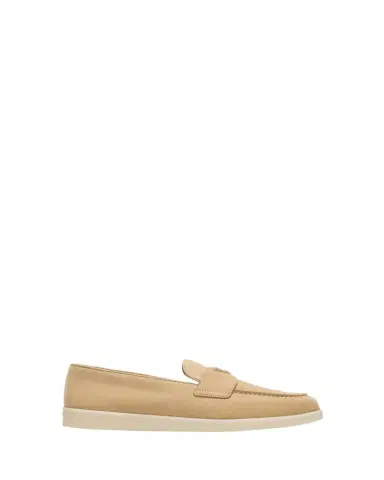 Prada Men's Saint Tropez Triangle Logo Suede Loafers | Thumbnail 1