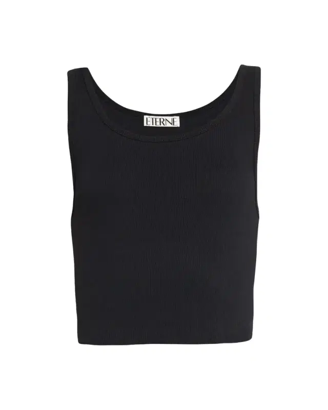 Cropped Scoop-Neck Tank Top