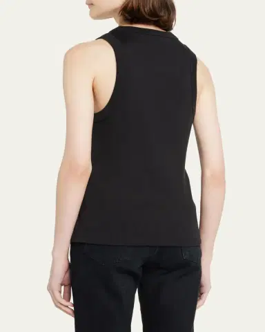 Veronica Beard Jordyn Rib-Knit Tank Top | Thumbnail 3