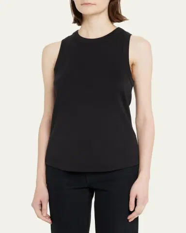 Veronica Beard Jordyn Rib-Knit Tank Top | Thumbnail 4