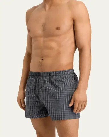 Hanro Men's Fancy Woven Cotton Boxers | Thumbnail 3