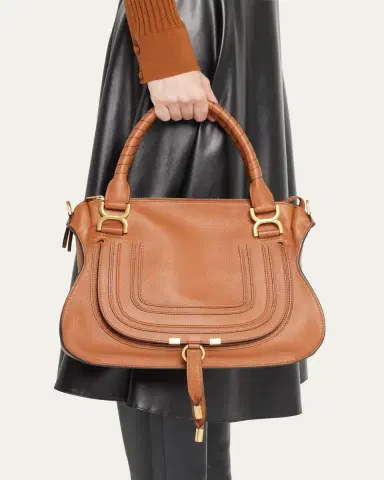 Chloé Marcie Medium Double Carry Satchel Bag in Grained Leather | Thumbnail 2 Chloé Marcie Medium Double Carry Satchel Bag in Grained Leather | Thumbnail 2