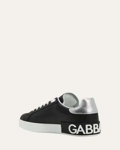 Dolce & Gabbana Leather Logo Low-Top Sneakers | Thumbnail 2 Dolce & Gabbana Leather Logo Low-Top Sneakers | Thumbnail 2