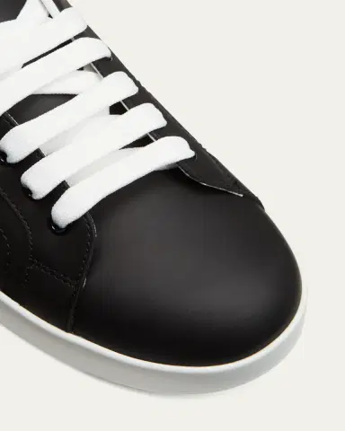 Dolce & Gabbana Leather Logo Low-Top Sneakers | Thumbnail 3 Dolce & Gabbana Leather Logo Low-Top Sneakers | Thumbnail 3