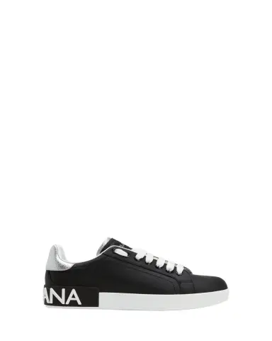 Dolce & Gabbana Leather Logo Low-Top Sneakers | Thumbnail 1 Dolce & Gabbana Leather Logo Low-Top Sneakers | Thumbnail 1