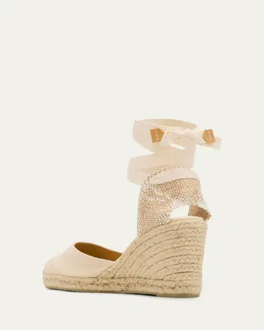 Castañer Carina Canvas Ankle-Wrap Wedge Espadrilles | Thumbnail 9