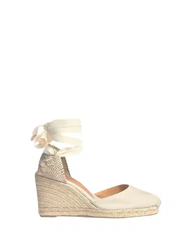 Castañer Carina Canvas Ankle-Wrap Wedge Espadrilles | Thumbnail 1