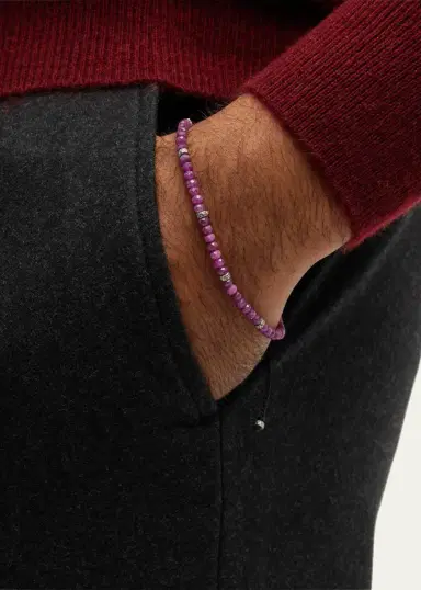 Jan Leslie Men's Gemstone Beaded Bracelet | Thumbnail 2