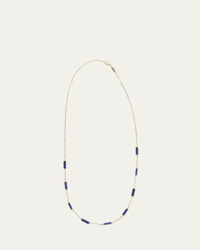 KAMAL Bar Chain Necklace with Gemstones