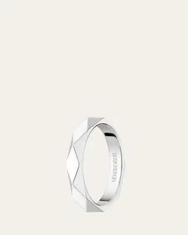 Boucheron Facette Medium Platinum Wedding Band Ring, Size 53 | Thumbnail 3