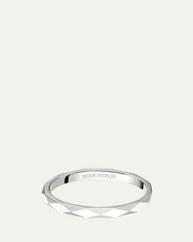 Boucheron Facette Medium Platinum Wedding Band Ring, Size 53 | Thumbnail 5