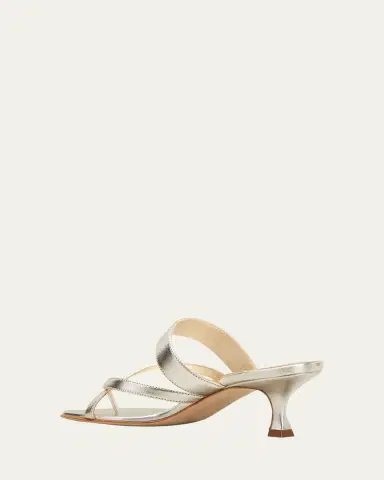 Manolo Blahnik Susa Metallic Crisscross Mule Sandals | Thumbnail 4