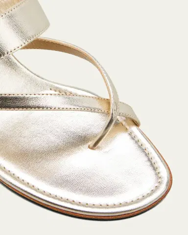 Manolo Blahnik Susa Metallic Crisscross Mule Sandals | Thumbnail 5