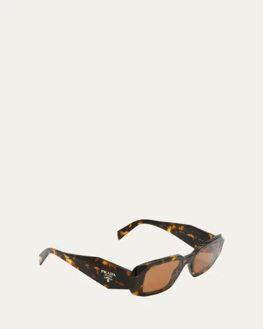 Prada Men's Rectangle Acetate Logo Sunglasses | Thumbnail 2
