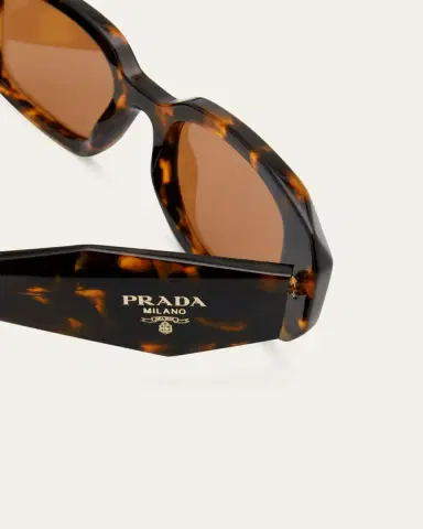 Prada Men's Rectangle Acetate Logo Sunglasses | Thumbnail 3