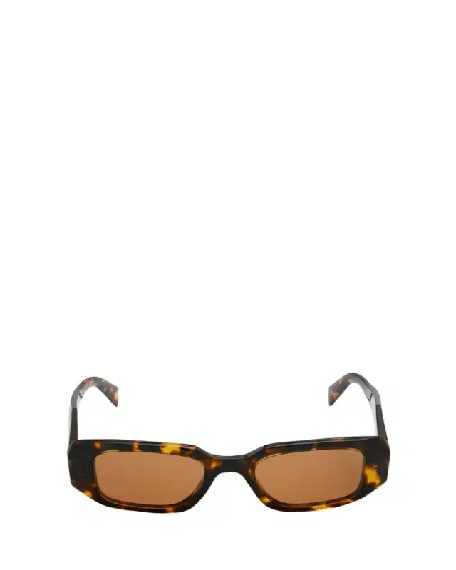 Men's Rectangle Acetate Logo Sunglasses