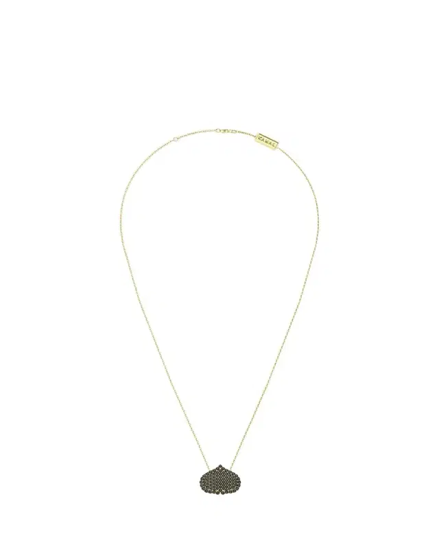 KAMAL Eye Adore Black Diamond Pave Pendant Necklace, 15mm