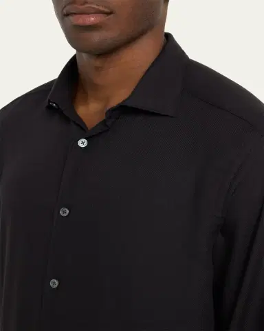 Zegna Men's Cashco Cashmere-Cotton Sport Shirt | Thumbnail 5 Zegna Men's Cashco Cashmere-Cotton Sport Shirt | Thumbnail 5