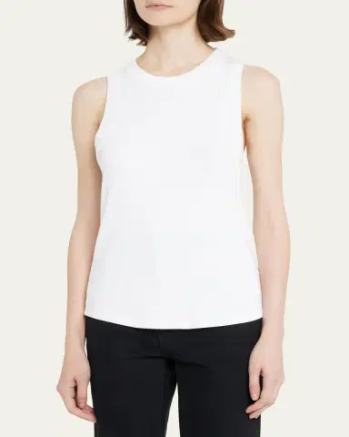 Veronica Beard Jordyn Rib-Knit Tank Top | Thumbnail 4