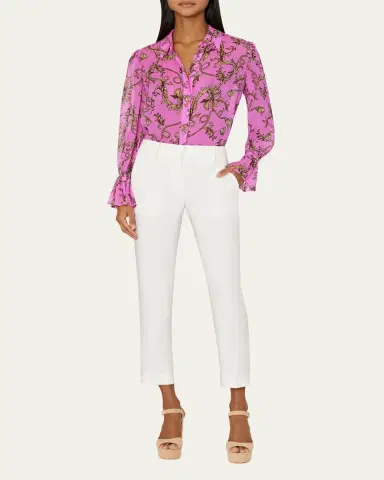 Milly Nicola Cropped Slim Cady Pants | Thumbnail 2 Milly Nicola Cropped Slim Cady Pants | Thumbnail 2