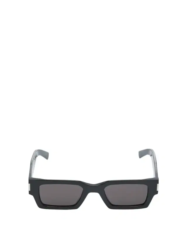Saint Laurent Men's Rectangle Acetate Sunglasses with Logo