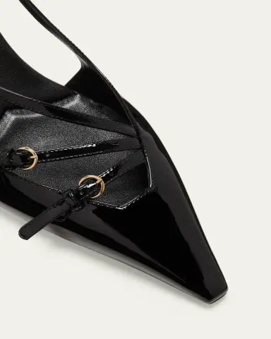Miu Miu Patent Buckle-Trio Slingback Pumps | Thumbnail 5