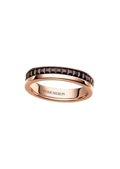 Boucheron Quatre Follies 18k Pink Gold and Brown PVD Wedding Band Ring | Thumbnail 3