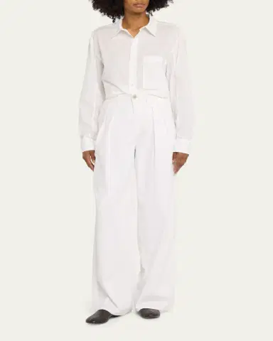 AMO Denim Ruth Cropped Button-Front Shirt | Thumbnail 2