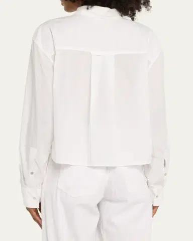 AMO Denim Ruth Cropped Button-Front Shirt | Thumbnail 3