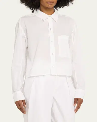 AMO Denim Ruth Cropped Button-Front Shirt | Thumbnail 4