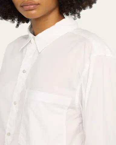 AMO Denim Ruth Cropped Button-Front Shirt | Thumbnail 5