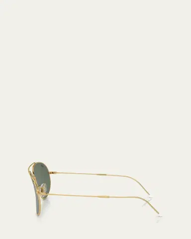 Ray-Ban Golden Metal & Plastic Aviator Sunglasses | Thumbnail 3