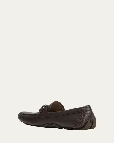 Ferragamo Men's Parigi Gancini Leather Drivers | Thumbnail 4