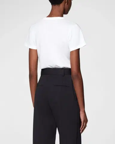 Another Tomorrow Cotton V-Neck Tee | Thumbnail 3 Another Tomorrow Cotton V-Neck Tee | Thumbnail 3