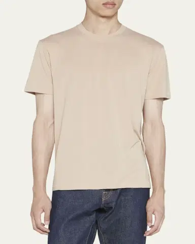 Tom Ford Men's Lyocell-Cotton Crewneck T-Shirt | Thumbnail 4