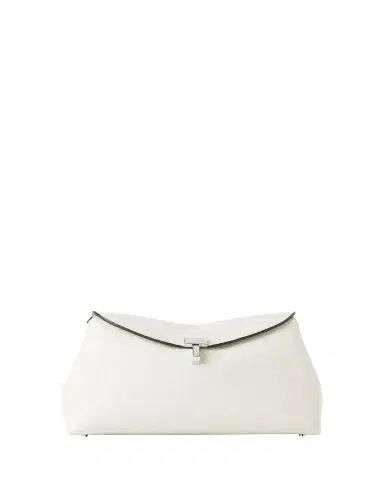 TOTEME T-Lock Clutch Bag in Pebble Grain Leather | Thumbnail 1 TOTEME T-Lock Clutch Bag in Pebble Grain Leather | Thumbnail 1
