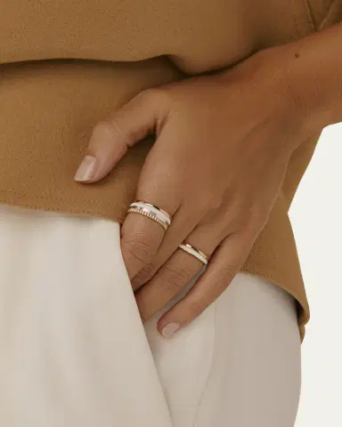 Boucheron Quatre Wedding Band in Pink Gold with White Ceramic | Thumbnail 2