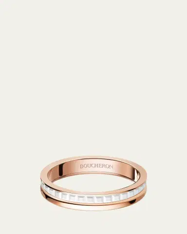 Boucheron Quatre Wedding Band in Pink Gold with White Ceramic | Thumbnail 3
