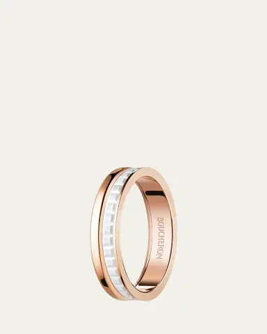 Boucheron Quatre Wedding Band in Pink Gold with White Ceramic | Thumbnail 5