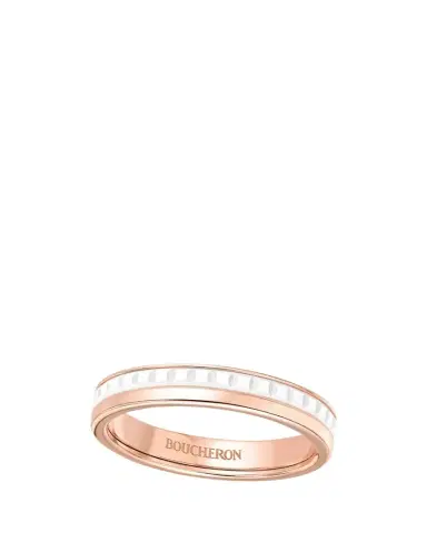 Boucheron Quatre Wedding Band in Pink Gold with White Ceramic | Thumbnail 1