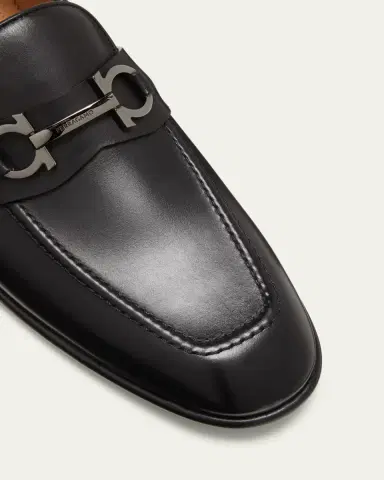 Ferragamo Men's Foster Smooth Leather Gancini Bit Loafers | Thumbnail 3 Ferragamo Men's Foster Smooth Leather Gancini Bit Loafers | Thumbnail 3
