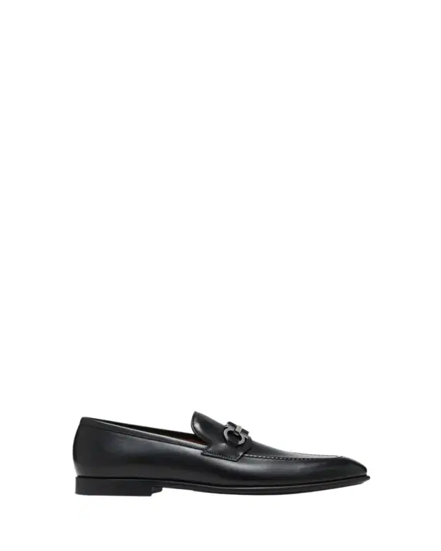 Ferragamo Men's Foster Smooth Leather Gancini Bit Loafers