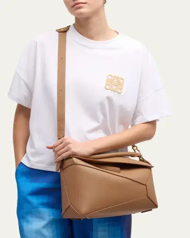 Loewe Puzzle Edge Medium Top-Handle Bag in Soft Grained Leather | Thumbnail 5