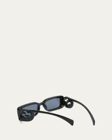 Gucci Monochrome GG Rectangle Acetate Sunglasses | Thumbnail 3