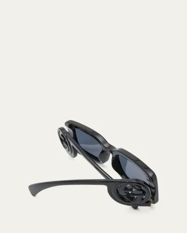 Gucci Monochrome GG Rectangle Acetate Sunglasses | Thumbnail 5